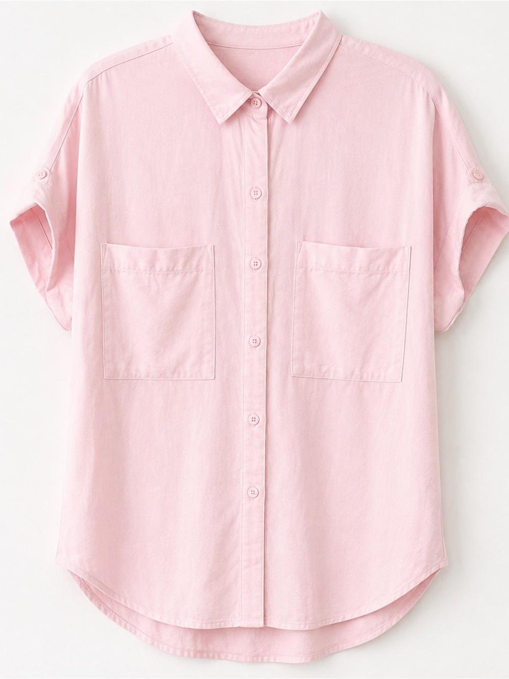 cloth & stone Pale Pink Short-Sleeve Button-Down Shirt
